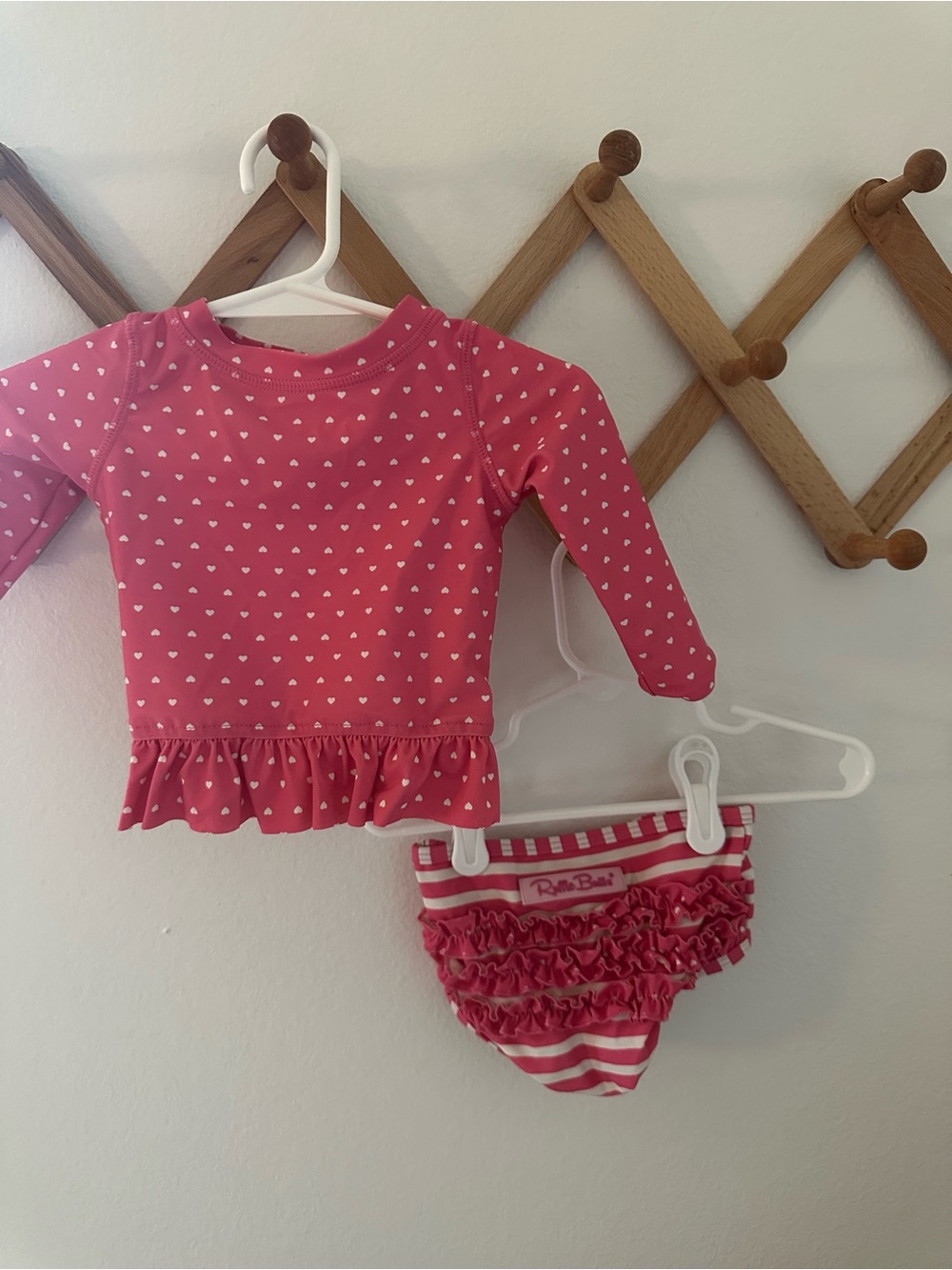 Ruffle Butts Pink Heart Ruffle Swim Set